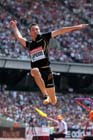 Fabrice Lapierre in the long jump at the  2013 IAAF Diamond League, Sainsbury's Anniversary Games, Queen Elizabeth Olympic Park, London.
